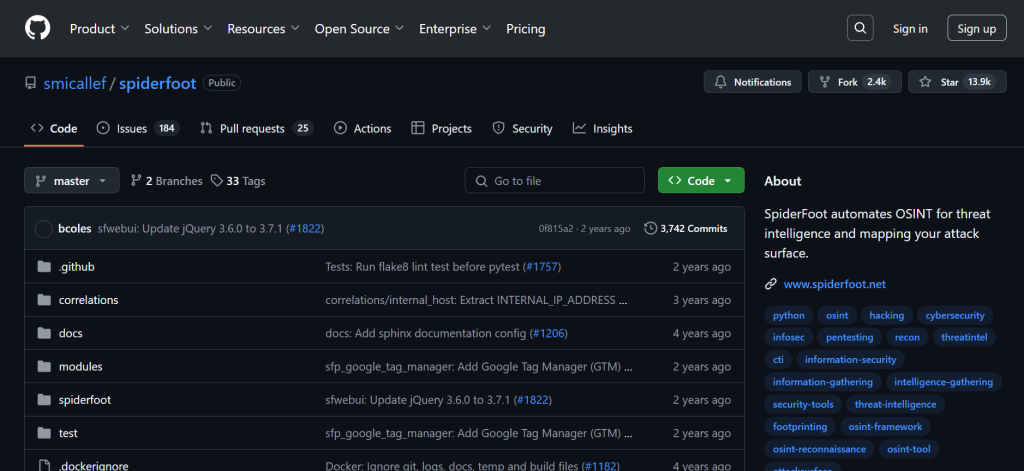 OSINT tool SpiderFoot