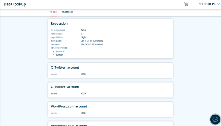 This picture shows all the accounts user has on its email