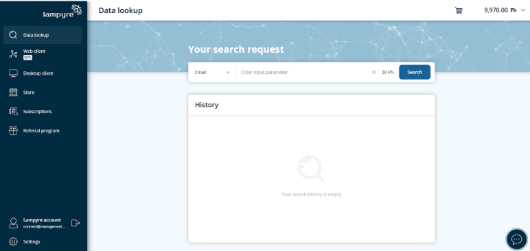 this picture shows lampyres osint dashboard