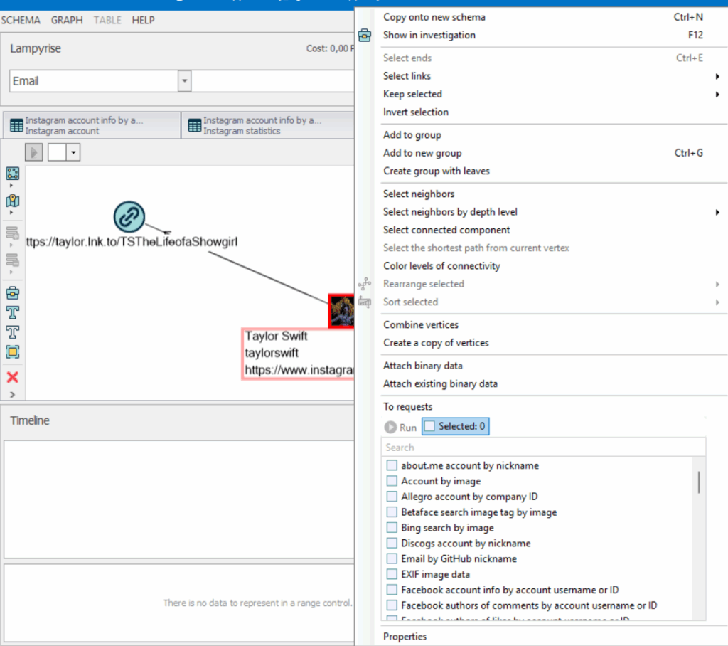 Lamyre app instagram osint tutorial profile graph