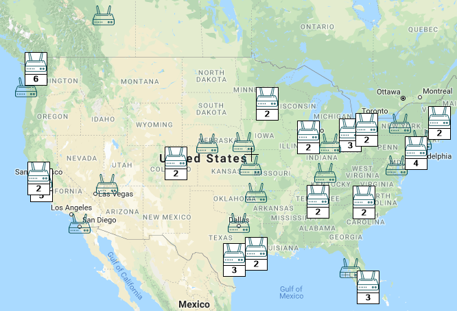 WiGLE data on map